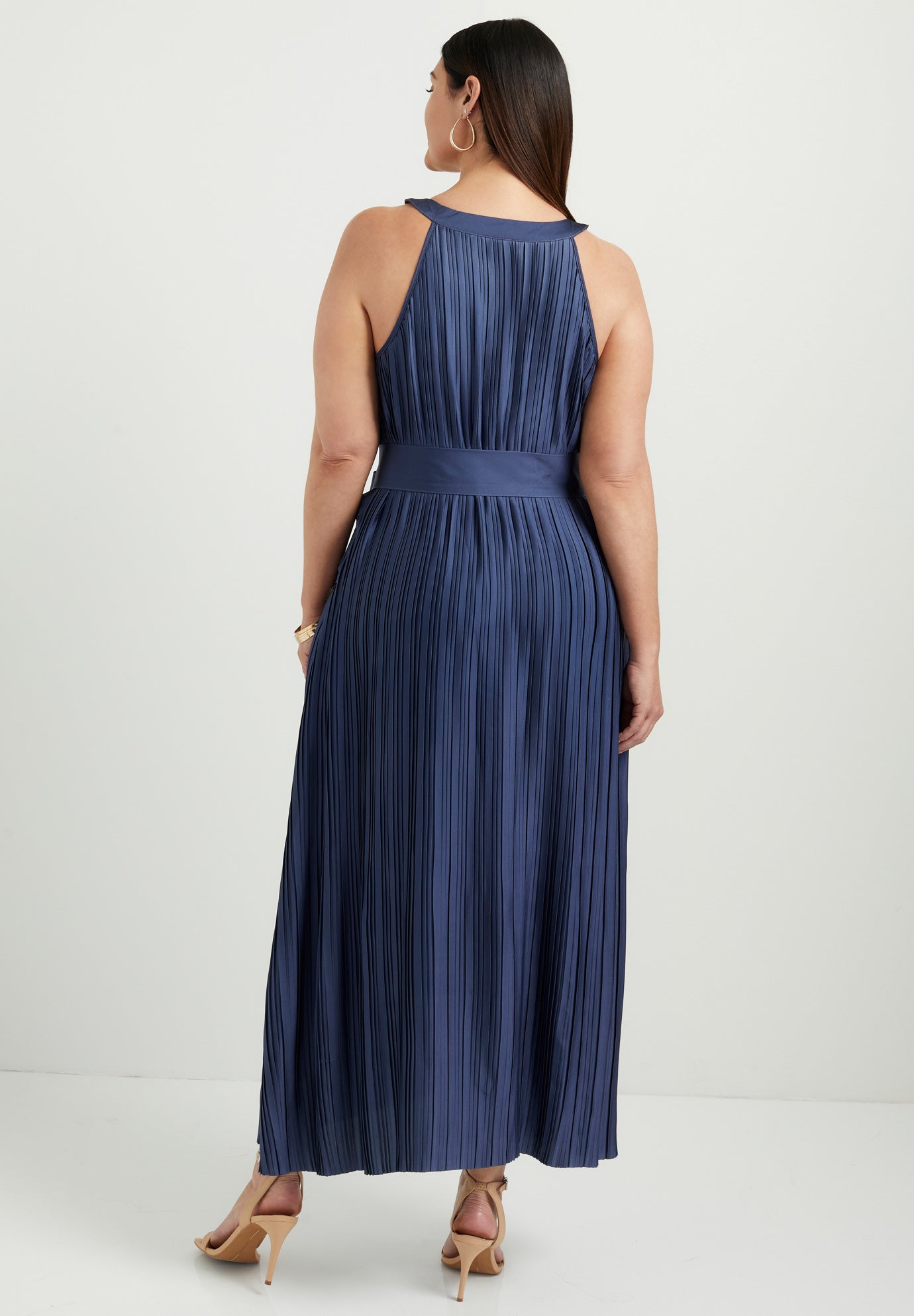 Pleated Halter Maxi Dress image number 1