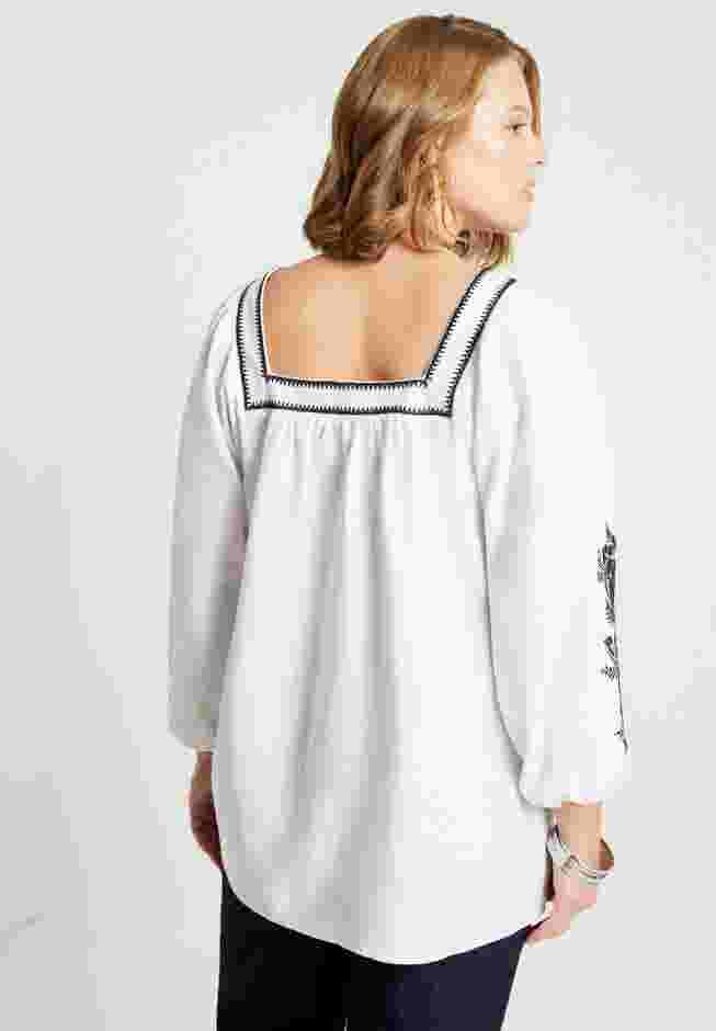 Embroidered Lino Soleil Top image number 1