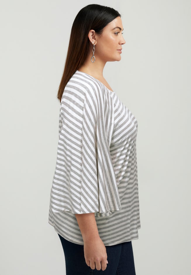 Flared Raglan Sleeve Breton Tee image number 2