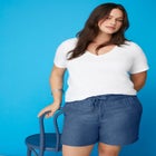 Denim Bermuda Shorts image number null