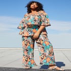 Wide-Leg Georgette Pants image number null