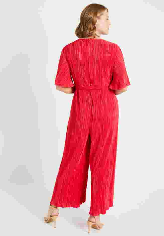 Wide-Leg Plisse Jumpsuit image number 1