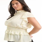 Mockneck Ruffle Blouse image number null