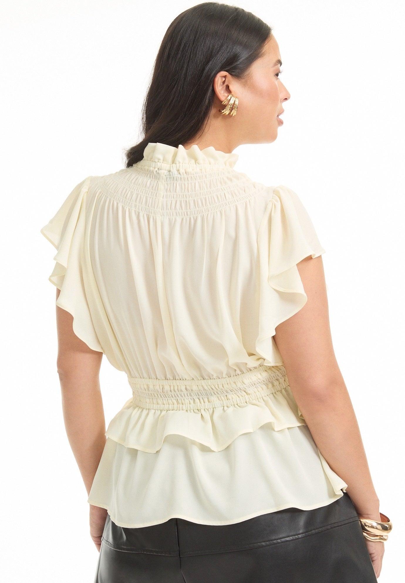 Mockneck Ruffle Blouse image number 2