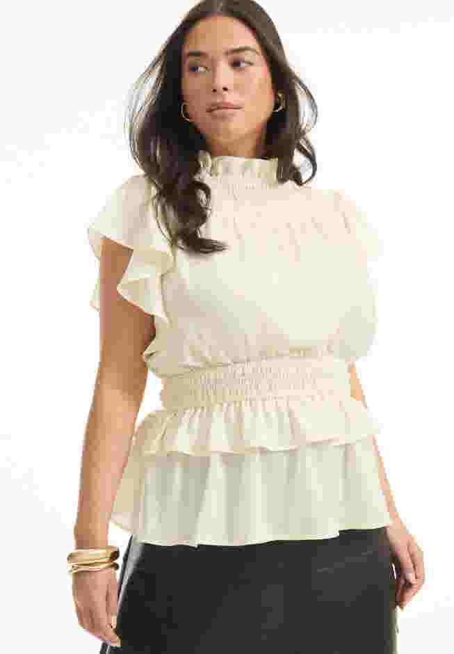 Mockneck Ruffle Blouse image number 1