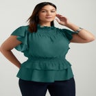 Mockneck Ruffle Blouse image number null