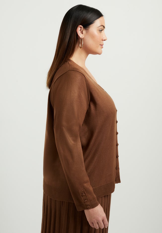 Button-Sleeve Cardigan image number null