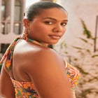 Braid Trim Halter Tankini Top image number 2