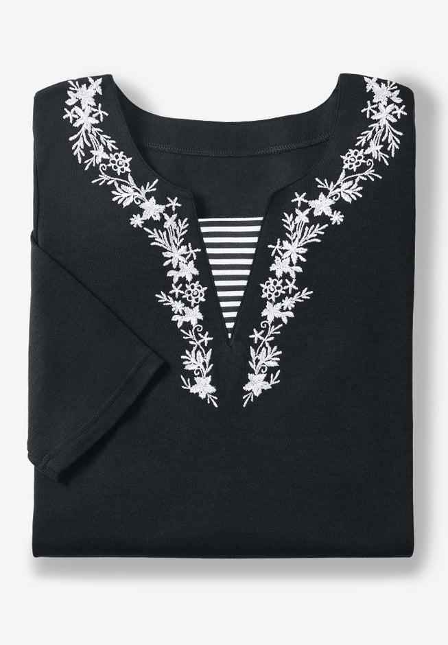 7-Day Embroidered Layered-Look Tunic image number 3