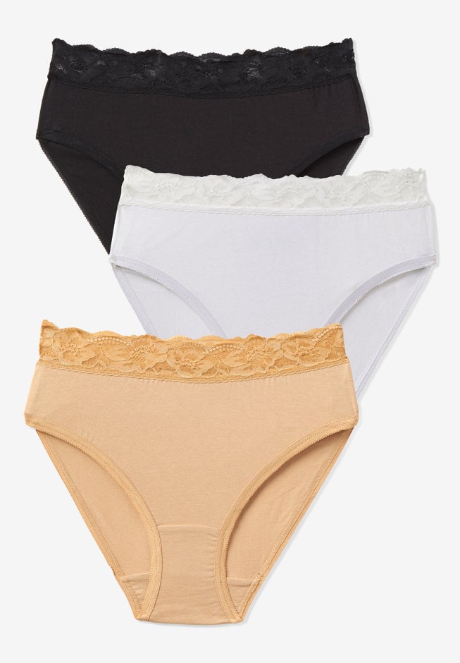 Lace Waist Hi-Cut Brief 3-Pack image number null