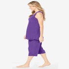 2-Piece Terry Tank and Capri Sleep Set image number null