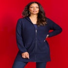 Waffle Mega Length Zip Hoodie image number null