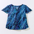 Split-Neck Short-Sleeve Swim Tee with Built-In Bra image number null