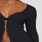 The Long Button Cardigan - Modal Silk Rib image number null