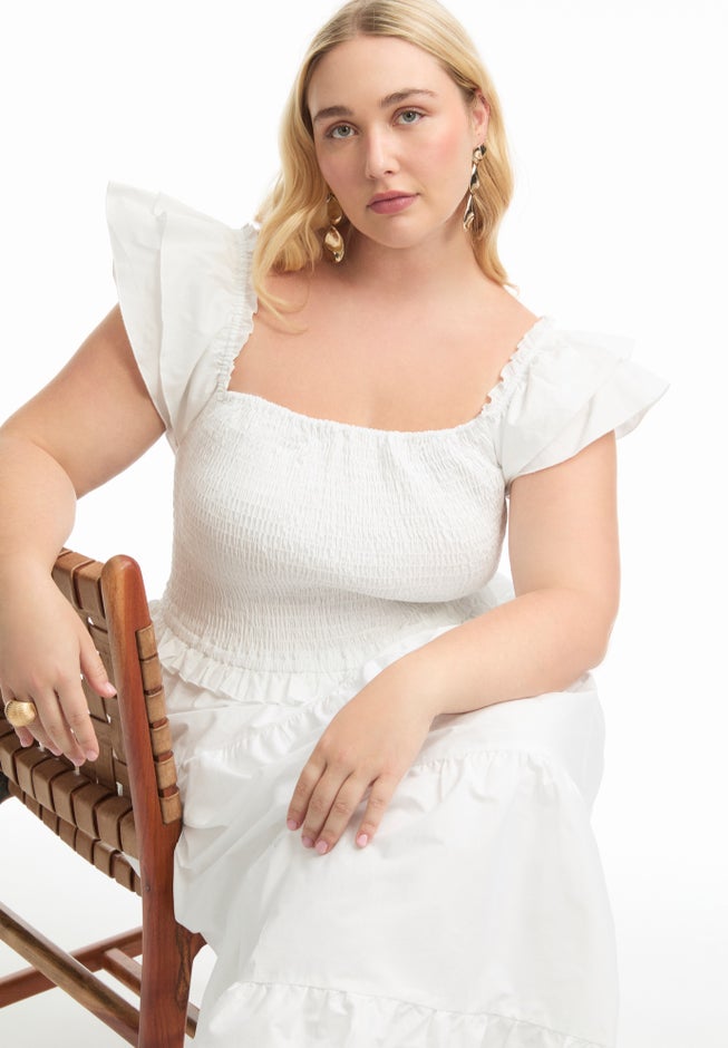 Smocked Tiered Maxi Dress image number 3