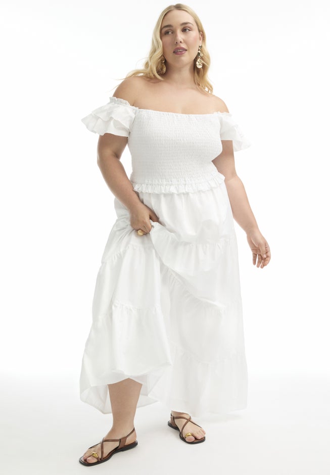 Smocked Tiered Maxi Dress image number null