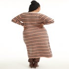 Faux Wrap Sweater Midi Dress image number 1