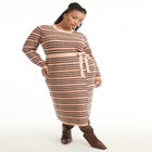 Faux Wrap Sweater Midi Dress image number 0