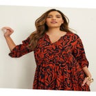 Printed Gauze Shirtdress image number null