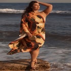 Asymmetrical One-Sleeve Cape Dress image number null