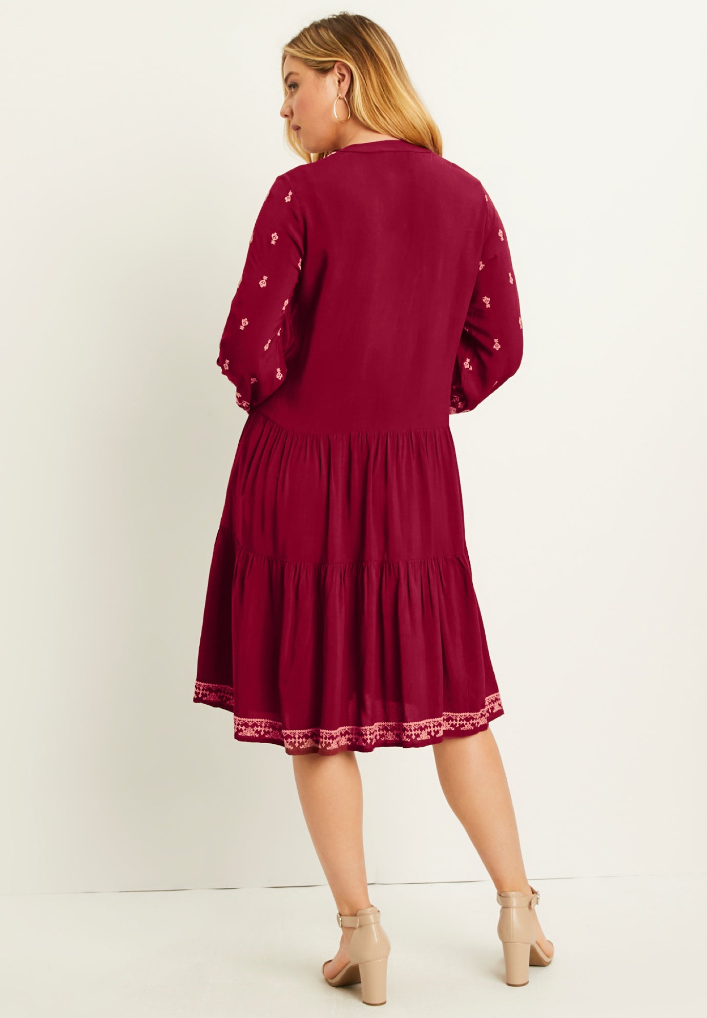 Coraline Embroidered Peasant Dress image number 1