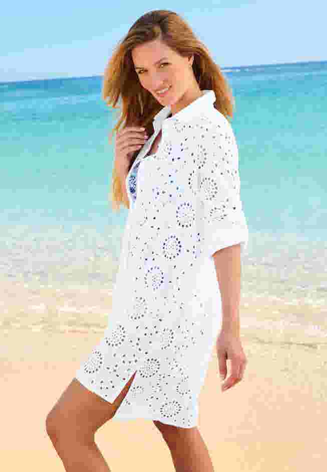 Eyelet Cover-Up Shirt image number 2