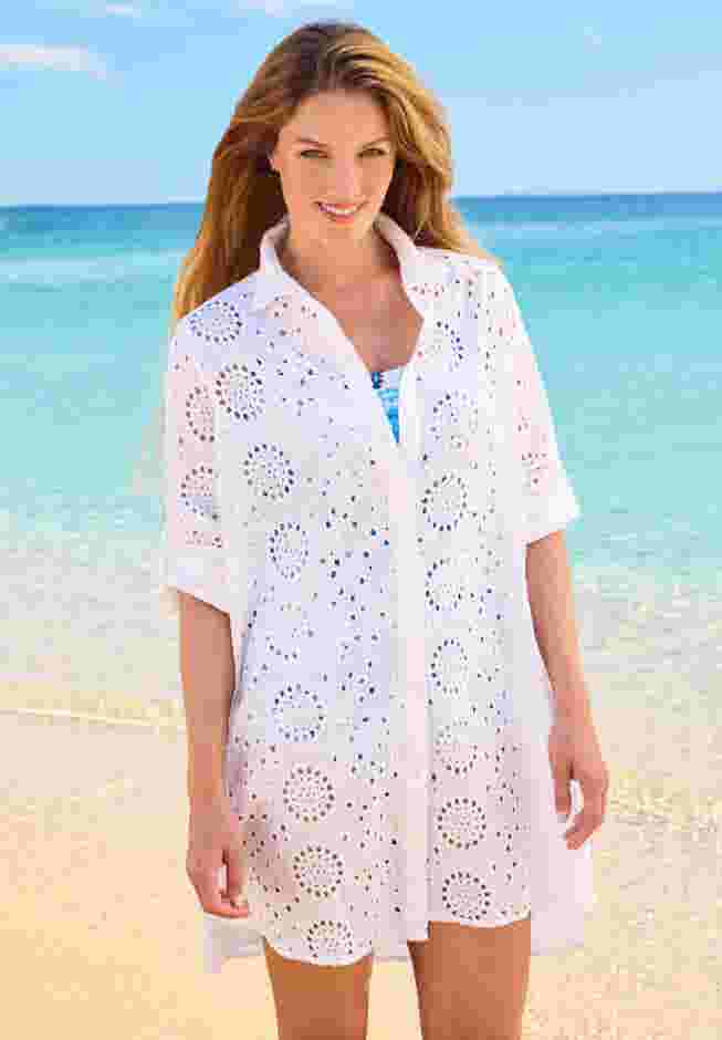 Eyelet Cover-Up Shirt image number 0