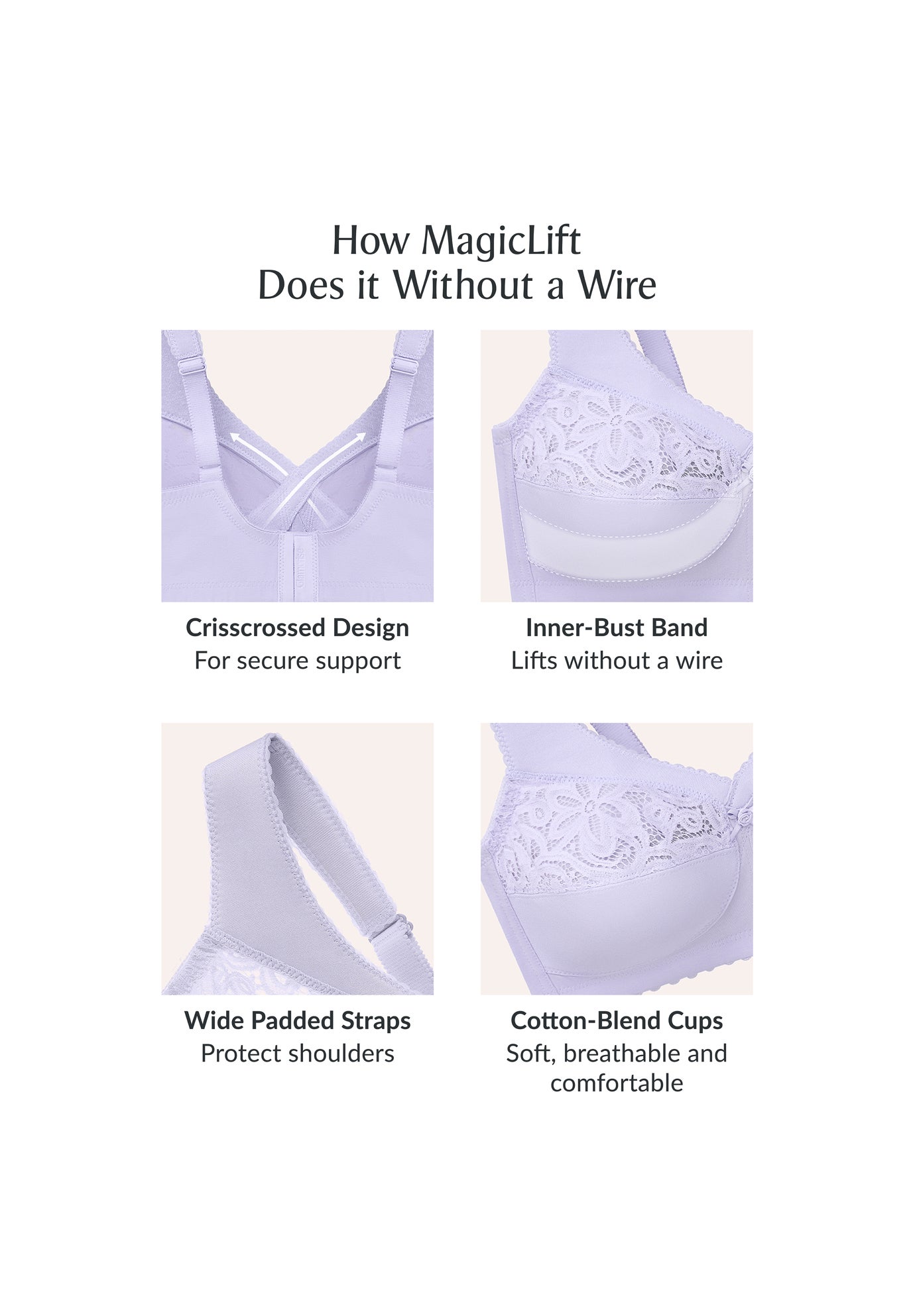Glamorise&reg; Magic Lift&reg; Cotton Support Wireless Bra 1001 image number 4