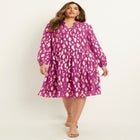 Coraline Metallic Print Georgette Dress image number null