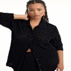 Crochet Button Down Shirt image number null