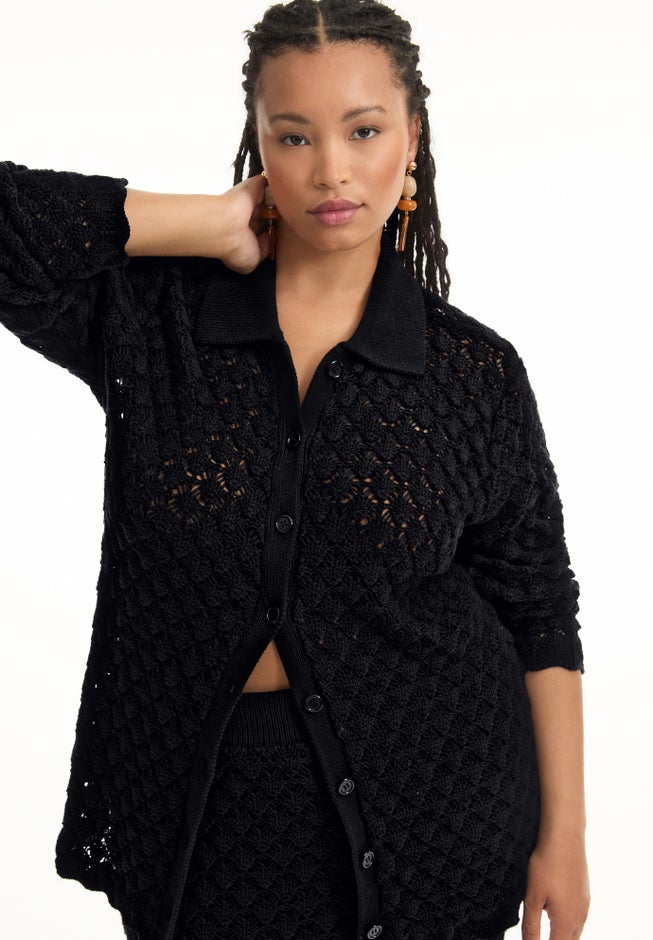 Crochet Button Down Shirt image number 2