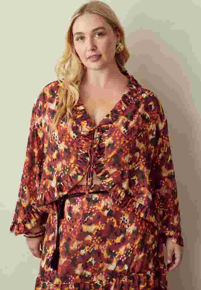 Ruffle Tie-Front Top image number 3