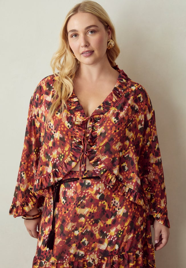 Ruffle Tie-Front Top image number 3