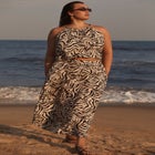 Patterned Cropped Halter Top image number null