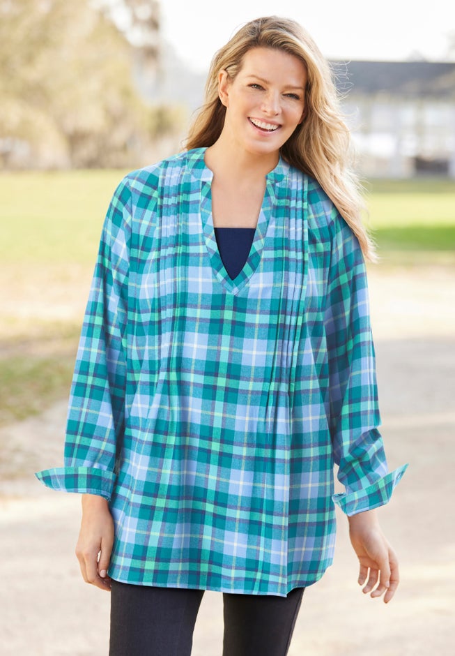 Flannel Tunic With Layered Look image number 5