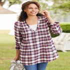 Flannel Tunic With Layered Look image number null