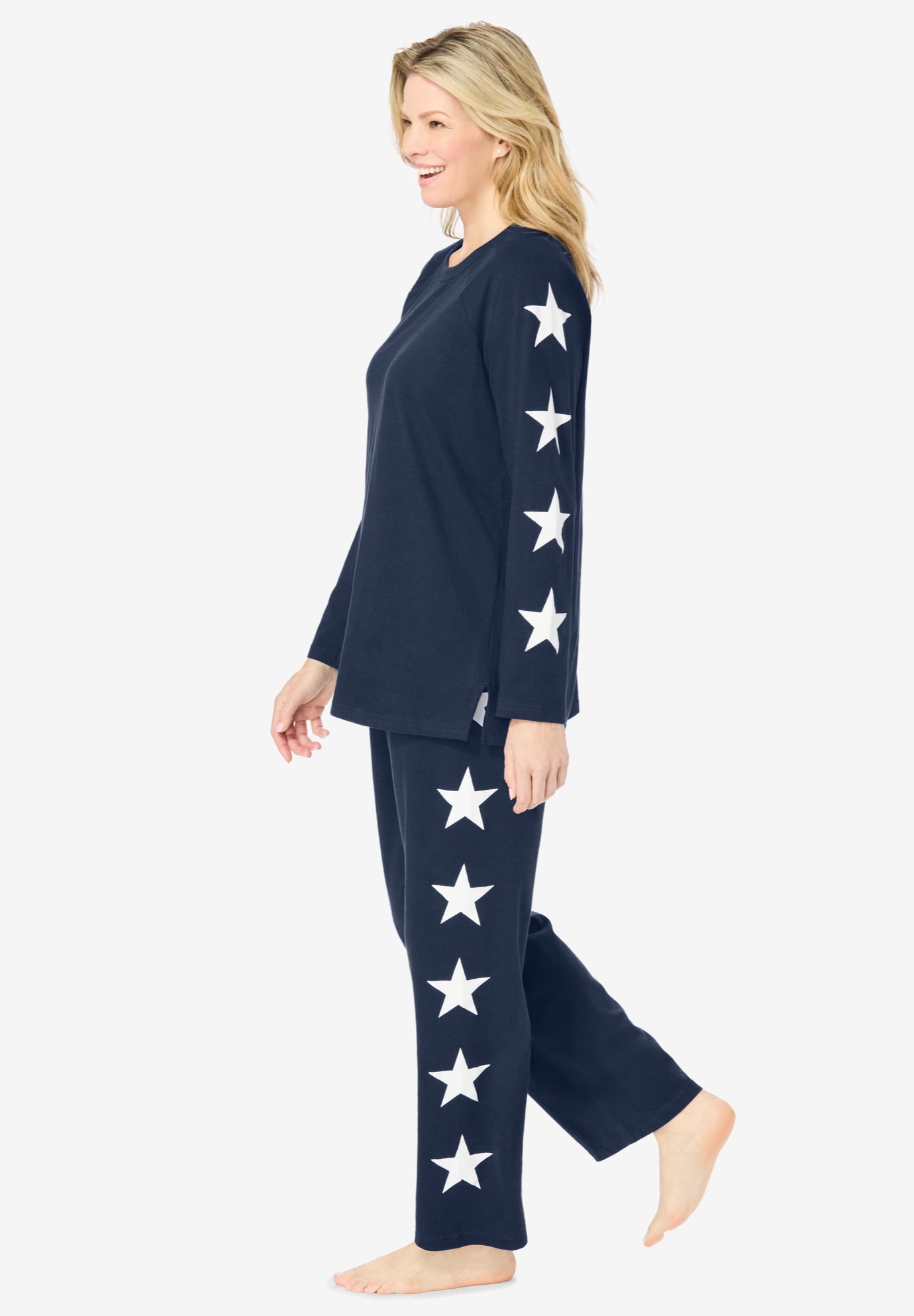 Dreams & Co&reg; Side Print Pajama Set image number 2