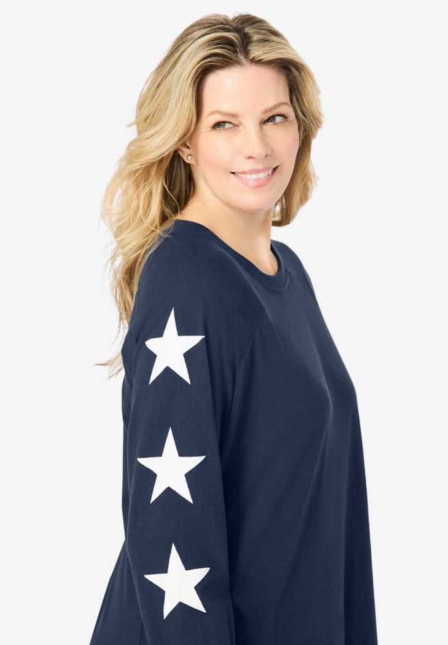 Dreams & Co&reg; Side Print Pajama Set image number 3