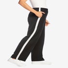 Cotton French Terry Straight-Leg Pull-On Side-Stripe Pants image number null