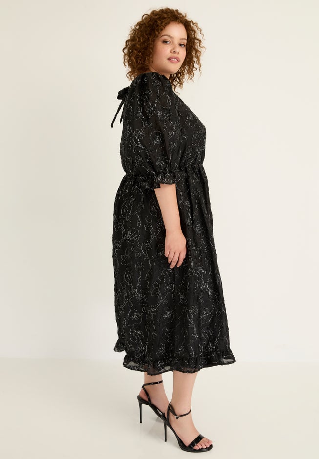 Metallic Jacquard Dress image number null