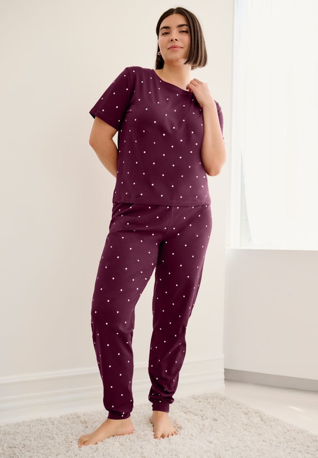 Short Sleeve Tee & Jogger 2-Piece Sleep Set image number 2