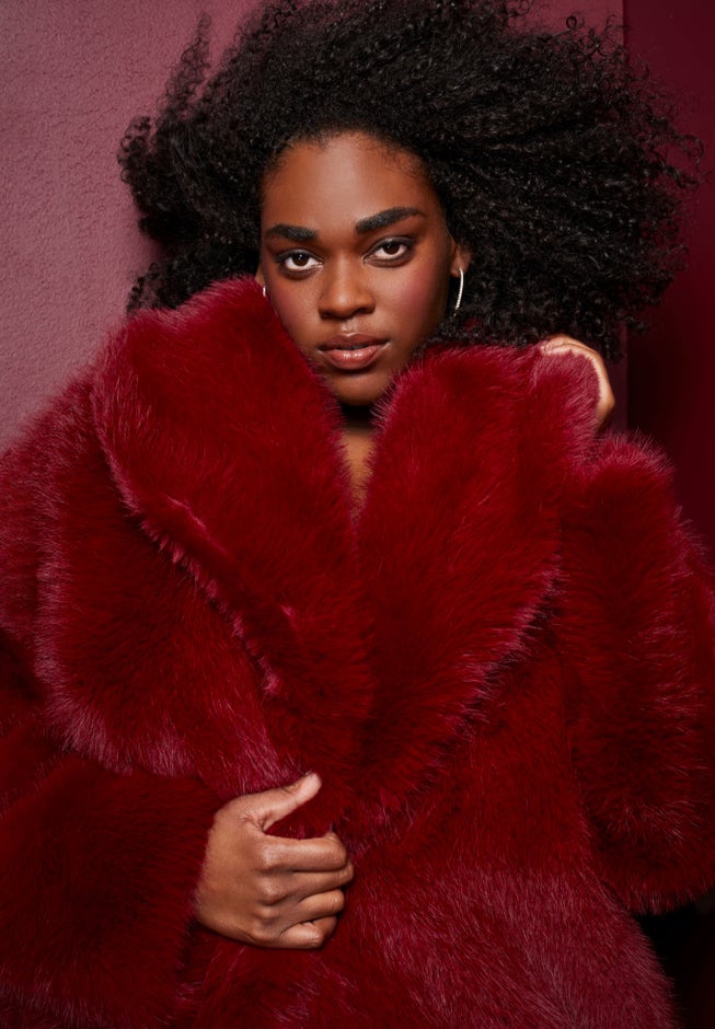 Shaggy Faux Fur Coat image number null