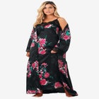 The Luxe Satin Long Peignoir Set image number null