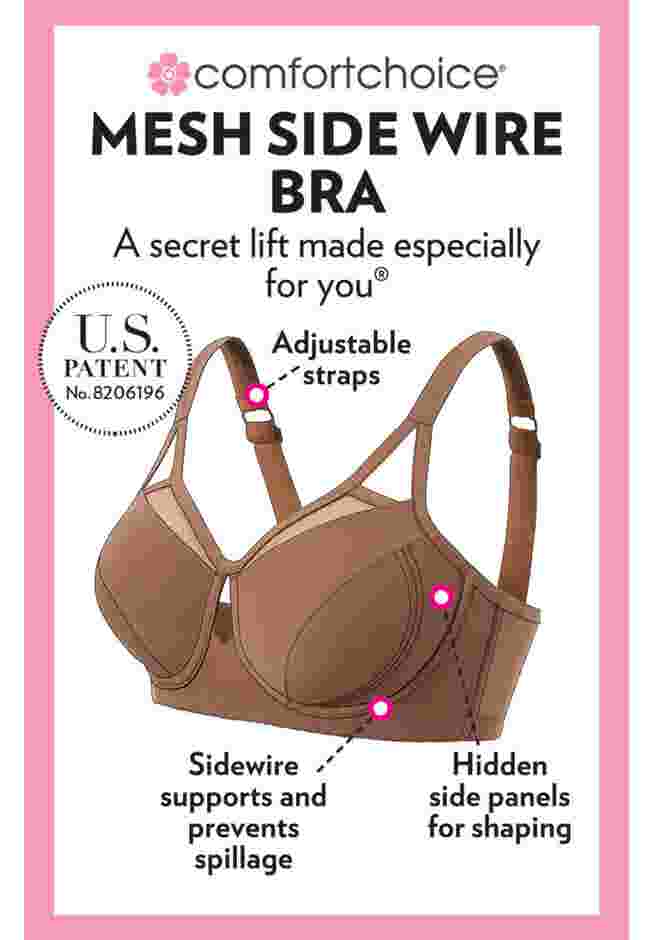 Full Coverage Mesh Side Wire Bra image number 1