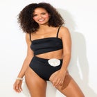 Rosette Shimmer Cut-Out Bandeau One Piece Swimsuit image number null