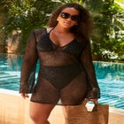 Sequin V-Neck Cover Up Dress image number null