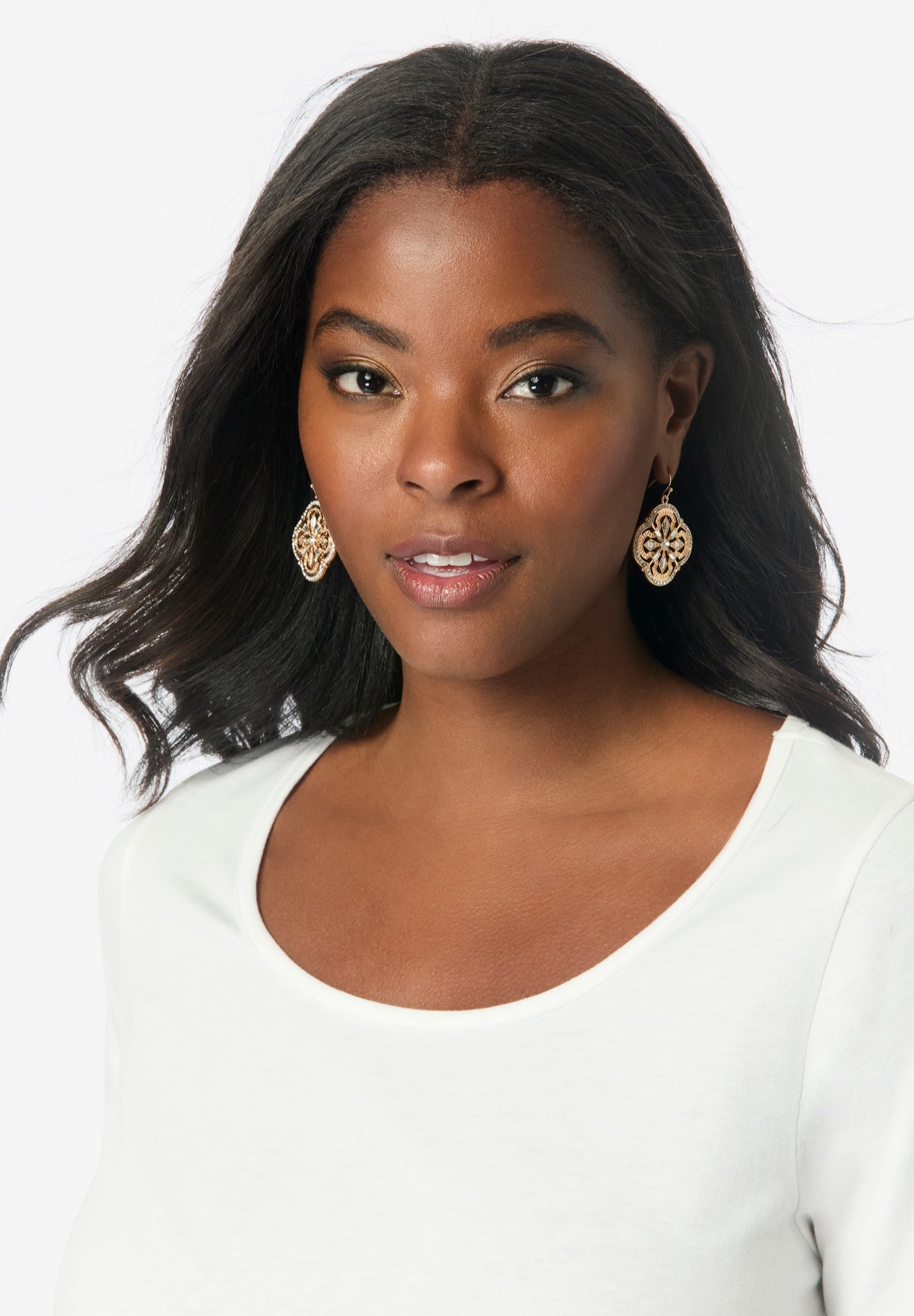 Rhinestone Dangle Earrings image number 0