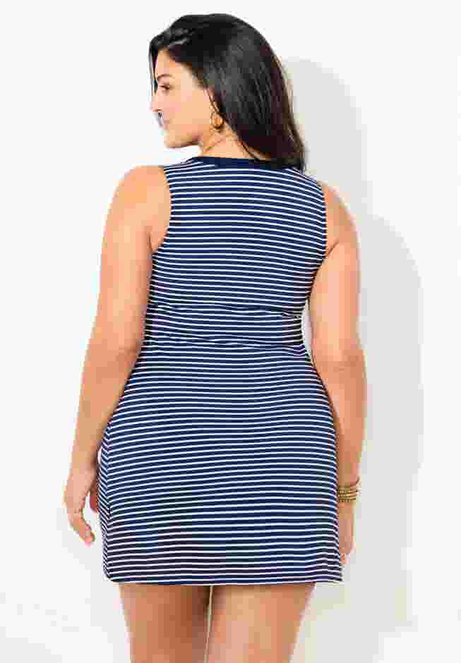 Chlorine Resistant V-Neck Two-Piece Swimdress image number 2