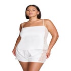 The Lace Panel Tank - Recycled Satin image number null