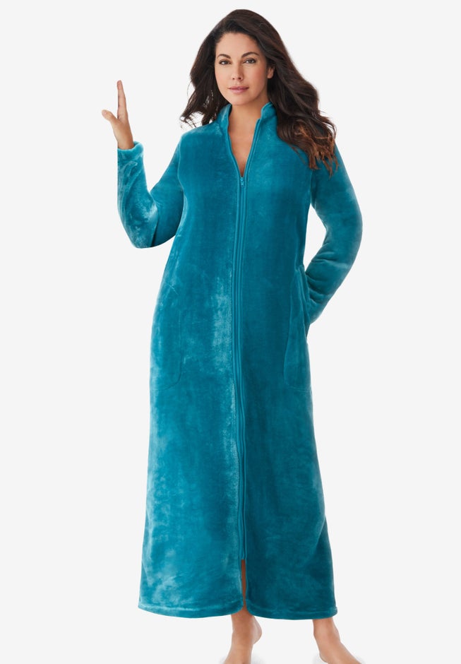 36 Inch Robe Zipper Plush Zip-Front Robe | June And Vie
